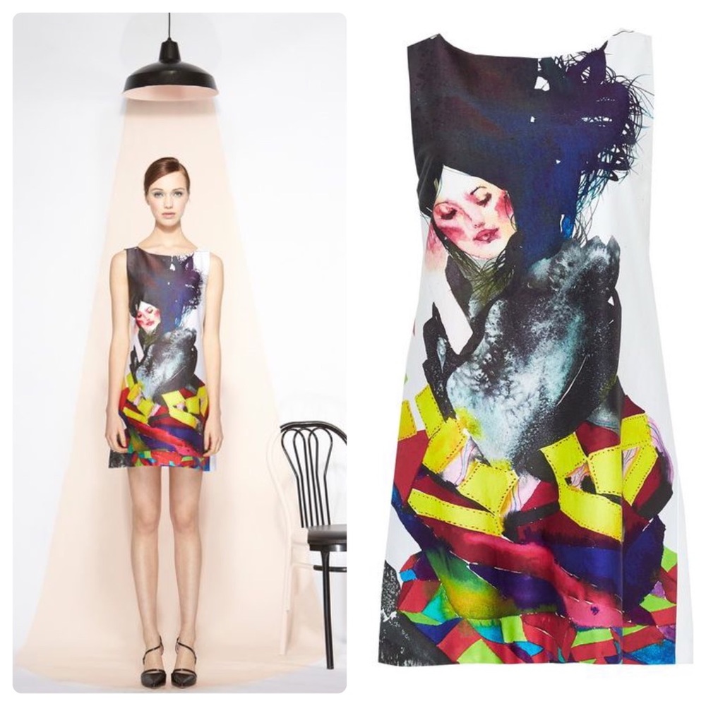 ALICE + OLIVIA David Choe Snowman Monkey Dress
